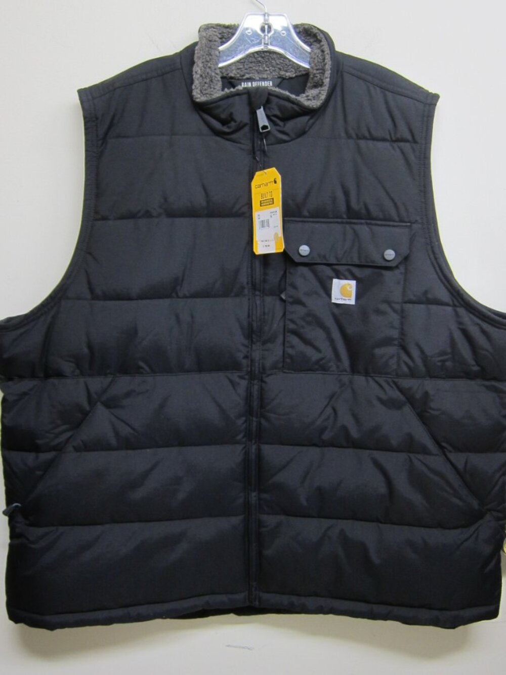 Carhartt OV5475-M Men's XXL 100% Nylon Shell Rain Defender Loose Fit Black Vest